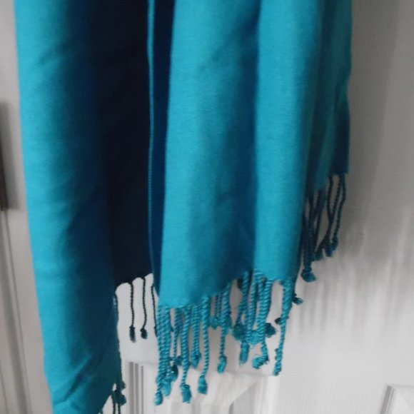 VALERIE STEPHENS SHAWL... DEEP AQUA - Picture 4 of 6